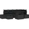 Image de vidaXL Ensemble de canapés de jardin 7 pcs noir poly rotin