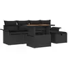 Image de vidaXL Ensemble de canapés de jardin 6 pcs Noir Poly-Rotin
