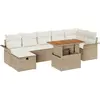 Image de vidaXL Ensemble de canapés de jardin 8 pcs Beige Poly-Rattan