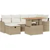 Image de vidaXL Ensemble de canapés de jardin 7 pcs Beige Poly-Rotin