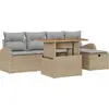 Image de vidaXL Ensemble de canapés de jardin 6 pcs Beige Poly-Rattan