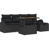 Image de vidaXL Ensemble de canapés de jardin 6 pcs Noir Poly-Rotin