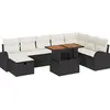 Image de vidaXL Ensemble de canapé de jardin avec coussins 9 pcs noir poly rotin