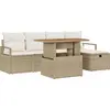 Image de vidaXL Ensemble de canapés de jardin 6 pcs Beige Poly-Rattan