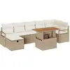 Image de vidaXL Ensemble de canapés de jardin 8 pcs Beige Poly-Rattan