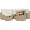 Image de vidaXL Ensemble de canapés de jardin 7 pcs Beige Poly-Rotin
