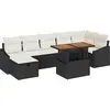 Image de vidaXL Ensemble de canapés de jardin 8 pcs Noir Poly-Rotin