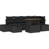 Image de vidaXL Ensemble de canapés de jardin 7 pcs noir poly rotin