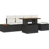 Image de vidaXL Ensemble de canapés de jardin 6 pcs Noir Poly-Rotin