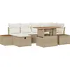 Image de vidaXL Ensemble de canapés de jardin 7 pcs Beige Poly-Rotin
