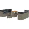 Image de vidaXL Ensemble de canapés de jardin 9 pcs Gris Poly-Rotin