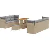 Image de vidaXL Ensemble de canapé de jardin 10 pcs Beige Poly-Rattan