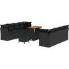 Image de vidaXL Ensemble de canapé de jardin 11 pcs Noir Poly-Rotin