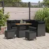 Image de vidaXL Ensemble canapé de jardin 8 pcs noir poly rotin