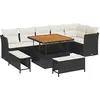 Image de vidaXL Ensemble canapé de jardin 9 pcs noir poly rotin