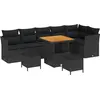 Image de vidaXL Ensemble canapé de jardin 9 pcs noir poly rotin