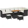 Image de vidaXL Ensemble canapé de jardin 9 pcs noir poly rotin