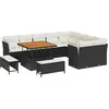 Image de vidaXL Ensemble de canapés de jardin 12 pcs noir poly rotin
