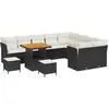 Image de vidaXL Ensemble de canapés de jardin 12 pcs noir poly rotin