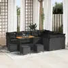 Image de vidaXL Ensemble canapé de jardin 13 pcs noir poly rotin