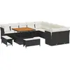 Image de vidaXL Ensemble canapé de jardin 13 pcs noir poly rotin