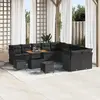 Image de vidaXL Ensemble canapé de jardin 13 pcs noir poly rotin