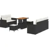 Image de vidaXL Ensemble de canapé de jardin avec coussins 8 pcs noir poly rotin