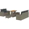 Image de vidaXL Ensemble canapé de jardin avec coussins 8 pièces Gris Poly-rotin