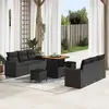 Image de vidaXL Ensemble de canapés de jardin 9 pcs Noir Poly-Rotin