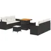 Image de vidaXL Ensemble de canapés de jardin 9 pcs Noir Poly-Rotin