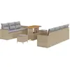 Image de vidaXL Ensemble de canapés de jardin 10 pcs Beige Poly-Rattan