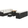 Image de vidaXL Ensemble de canapé de jardin 11 pcs Noir Poly-Rotin