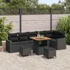 Image de vidaXL Ensemble canapé de jardin 9 pcs noir poly rotin