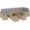 Image de vidaXL Ensemble de canapé de jardin 10 pcs Beige Poly-Rattan