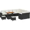 Image de vidaXL Ensemble de canapés de jardin 12 pcs noir poly rotin