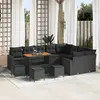 Image de vidaXL Ensemble canapé de jardin 13 pcs noir poly rotin