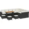 Image de vidaXL Ensemble canapé de jardin 13 pcs noir poly rotin
