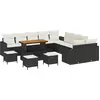 Image de vidaXL Ensemble canapé de jardin 14 pcs noir poly rotin