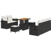 Image de vidaXL Ensemble de canapé de jardin avec coussins 8 pcs noir poly rotin