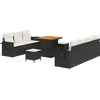 Image de vidaXL Ensemble de canapés de jardin 10 pcs Noir Poly-Rotin