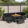 Image de vidaXL Ensemble canapé de jardin 9 pcs noir poly rotin