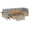 Image de vidaXL Ensemble de canapé de jardin 9 pcs Beige Poly-Rattan