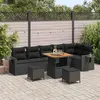 Image de vidaXL Ensemble canapé de jardin 9 pcs noir poly rotin