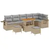 Image de vidaXL Ensemble de canapé de jardin 9 pcs Beige Poly-Rattan