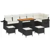 Image de vidaXL Ensemble de canapé de jardin 10 pcs Noir Poly-Rotin