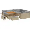 Image de vidaXL Ensemble de canapé de jardin 12 pcs Beige Poly-Rattan