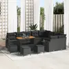 Image de vidaXL Ensemble canapé de jardin 13 pcs noir poly rotin