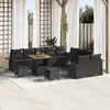 Image de vidaXL Ensemble canapé de jardin 13 pcs noir poly rotin
