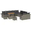 Image de Ensemble de canapés de jardin vidaXL, 13 pièces, gris, en polyrotin