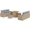 Image de vidaXL Ensemble de canapé de jardin avec coussins avec mémoire 9 pcs Beige Poly-Rotin